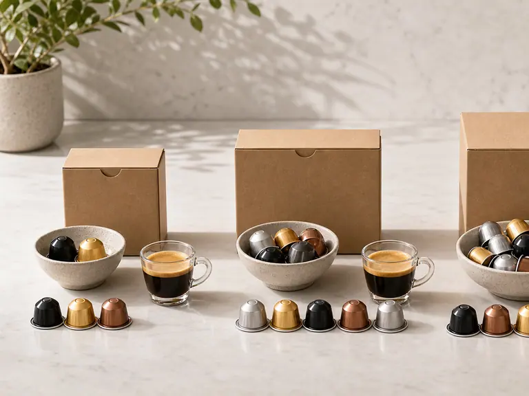 Nespresso-Compatible Pods by Price per Cup: How to Compare Fairly image-generated editorial coffee scene.
