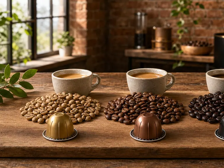 How to Choose the Best Nespresso Pod by Roast Preference image-generated editorial coffee scene.