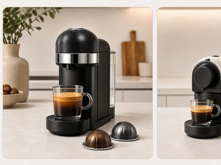 Nespresso Vertuo Next vs Vertuo Pop: Which Compact Vertuo Machine Fits You? image-generated editorial coffee scene.