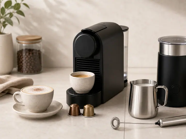 Manual vs Automatic Milk Frothing: Which Nespresso Model Is for You? image-generated editorial coffee scene.