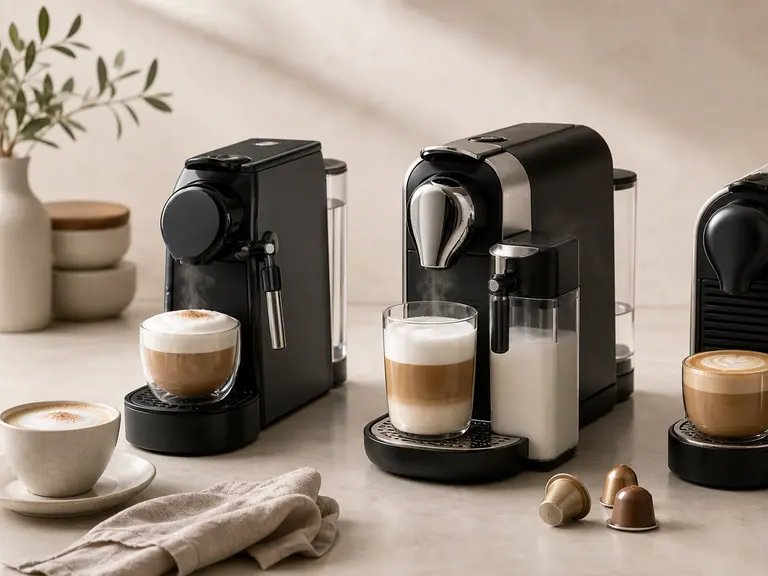 Top 3 Nespresso Machines for Cappuccino Lovers image-generated editorial coffee scene.