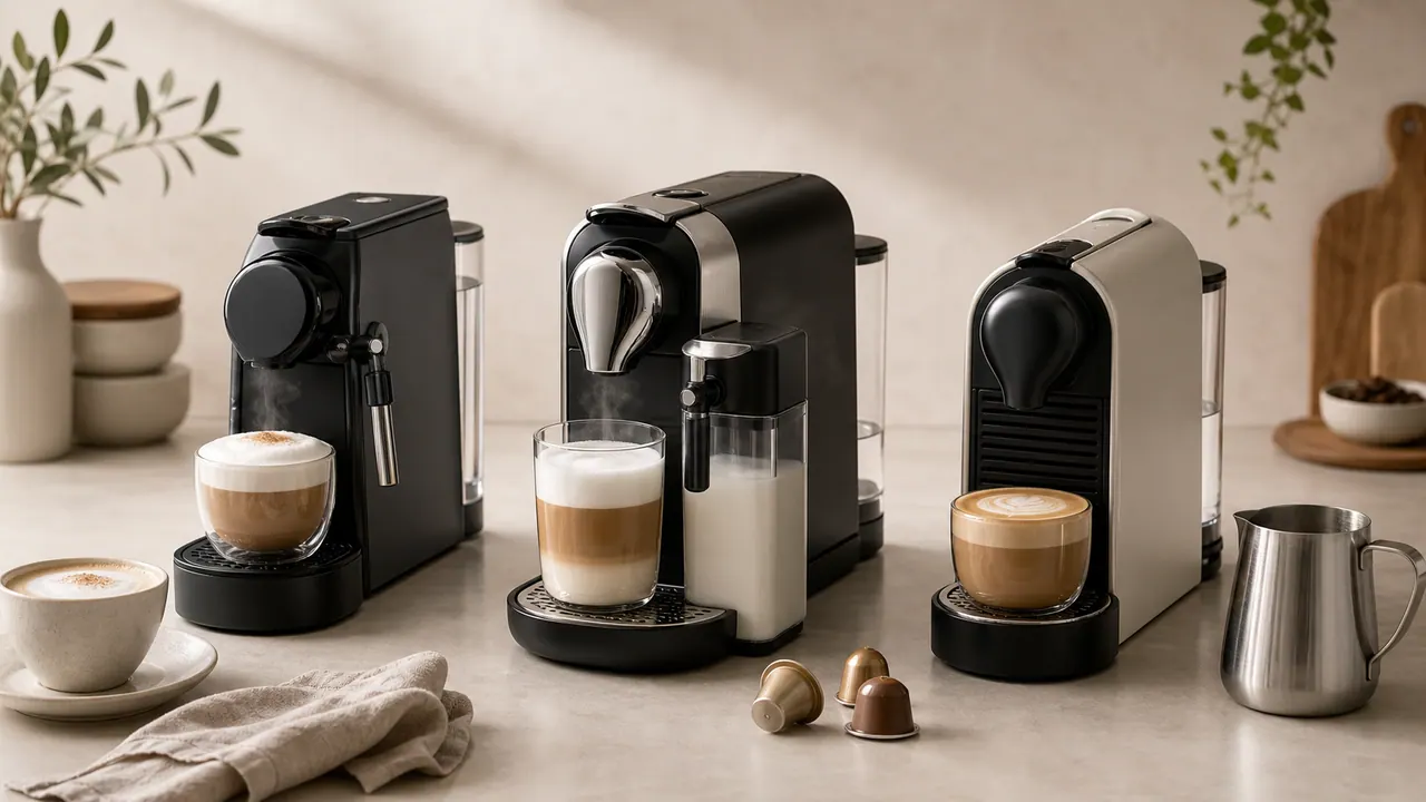 Top 3 Nespresso Machines for Cappuccino Lovers image-generated editorial coffee scene.