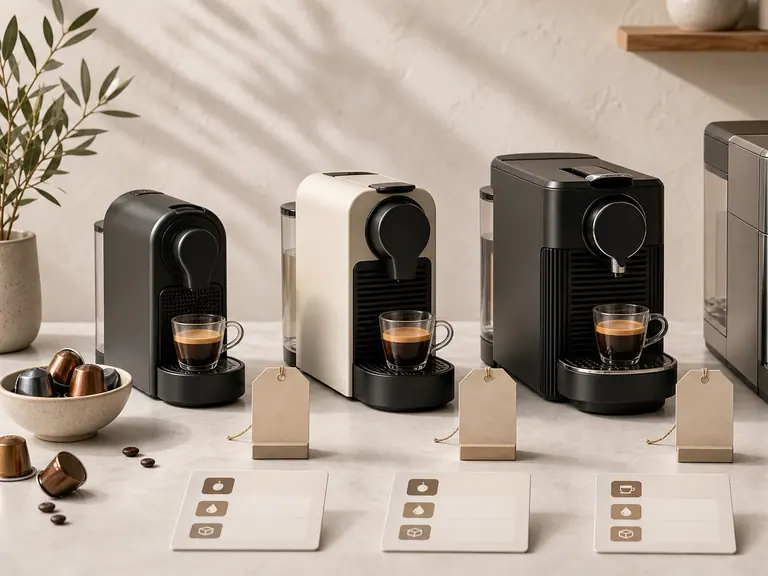 Nespresso Machines in 2026: Price vs Feature Breakdown image-generated editorial coffee scene.