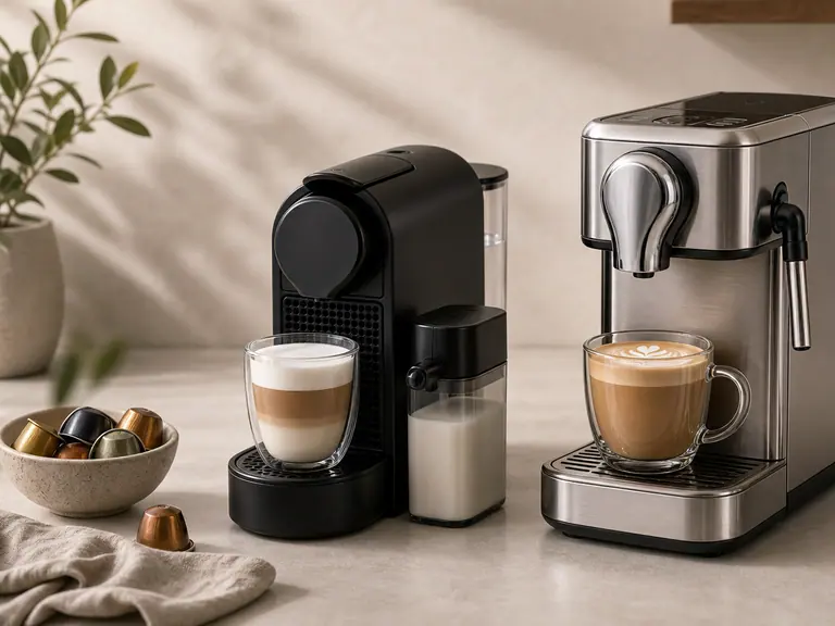Lattissima One vs Creatista Plus: Which Nespresso Machine Is Better for Lattes? image-generated editorial coffee scene.