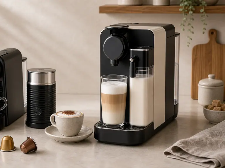 CitiZ & Milk vs Gran Lattissima: Separate Frother or One-Touch Milk Recipes? image-generated editorial coffee scene.