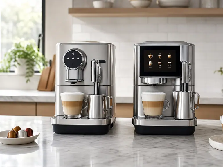 Creatista Pro vs Gran Lattissima: Manual Milk Control or Automatic Recipes? image-generated editorial coffee scene.