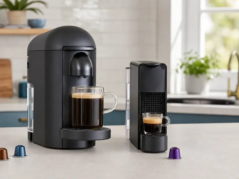 Vertuo Pop vs Essenza Mini: Vertuo Coffee or Original Espresso for Beginners? image-generated editorial coffee scene.