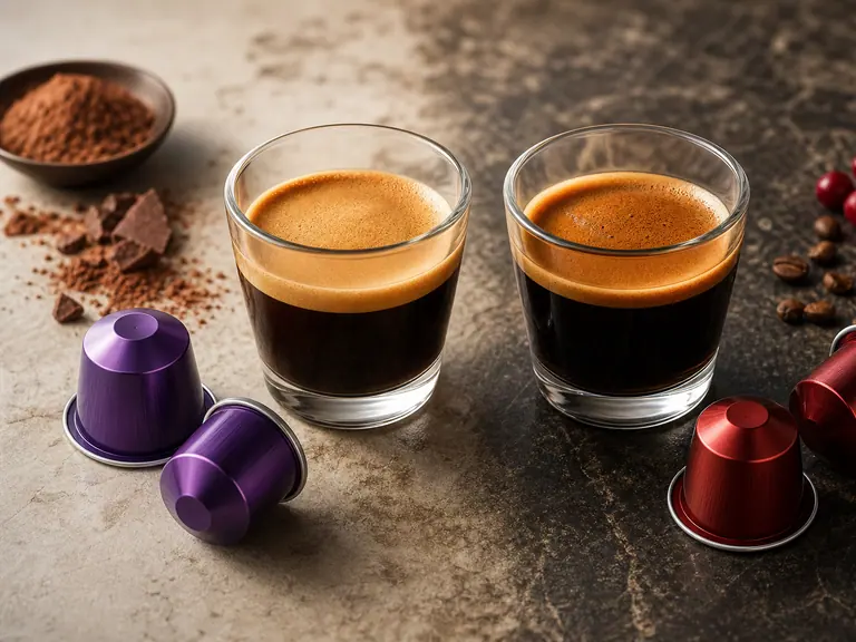 Arpeggio vs Ristretto Italiano: Creamy Cocoa or Classic Short Espresso? image-generated editorial coffee scene.