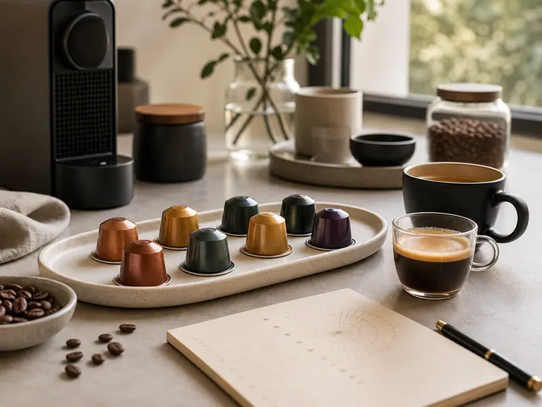 How to Pick the Perfect Nespresso Capsule for Your Palate image-generated editorial coffee scene.
