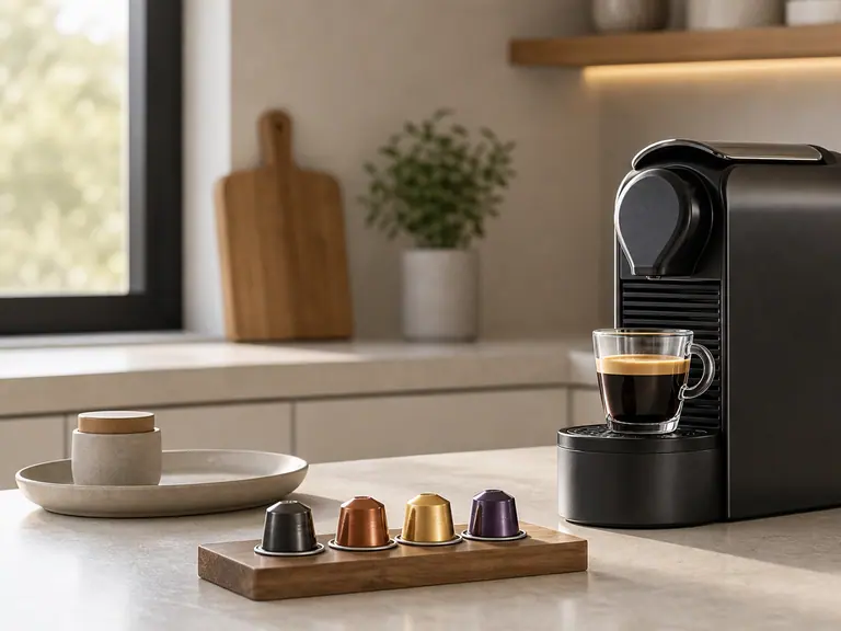 The Ultimate Guide to Choosing Your First Nespresso Machine image-generated editorial coffee scene.