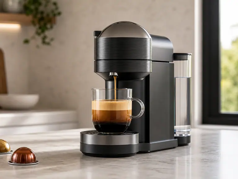 Nespresso Vertuo Technology Explained: Beginner’s Guide image-generated editorial coffee scene.