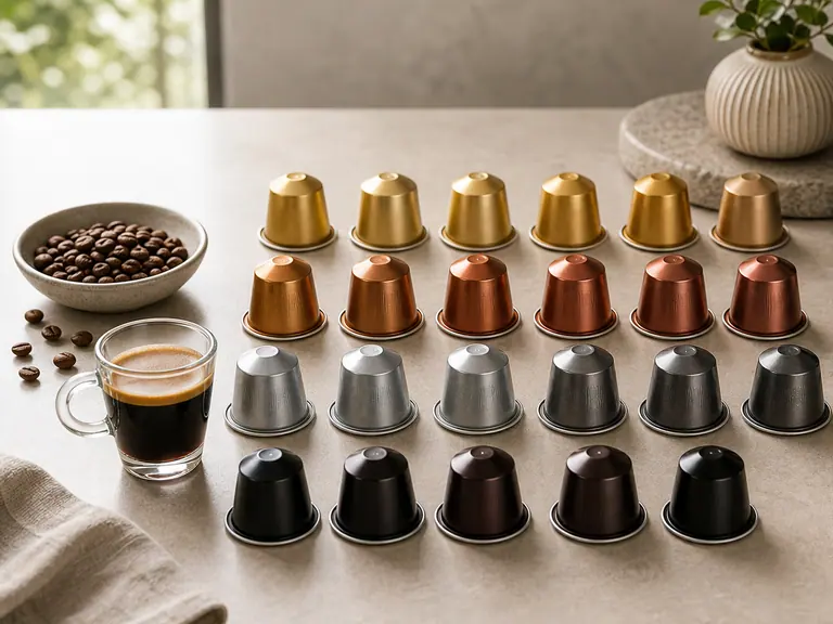 Nespresso Pod Color Guide: What Do the Colors Actually Mean? image-generated editorial coffee scene.
