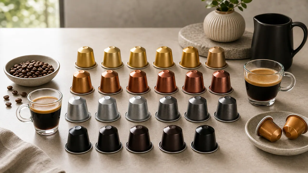 Nespresso Pod Color Guide: What Do the Colors Actually Mean? image-generated editorial coffee scene.