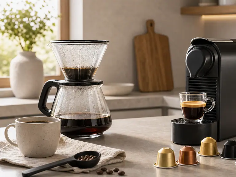 How to Transition from Drip Coffee to Nespresso image-generated editorial coffee scene.