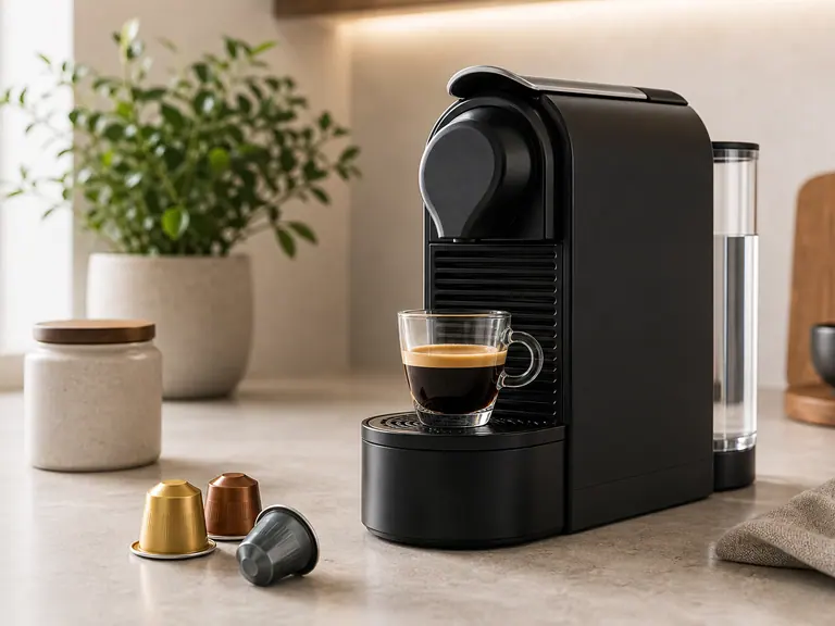The Best Nespresso Machine Features You Didn’t Know You Needed image-generated editorial coffee scene.