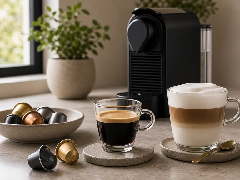 Black Coffee or Milk-Based Nespresso Models: Which Should You Choose? image-generated editorial coffee scene.