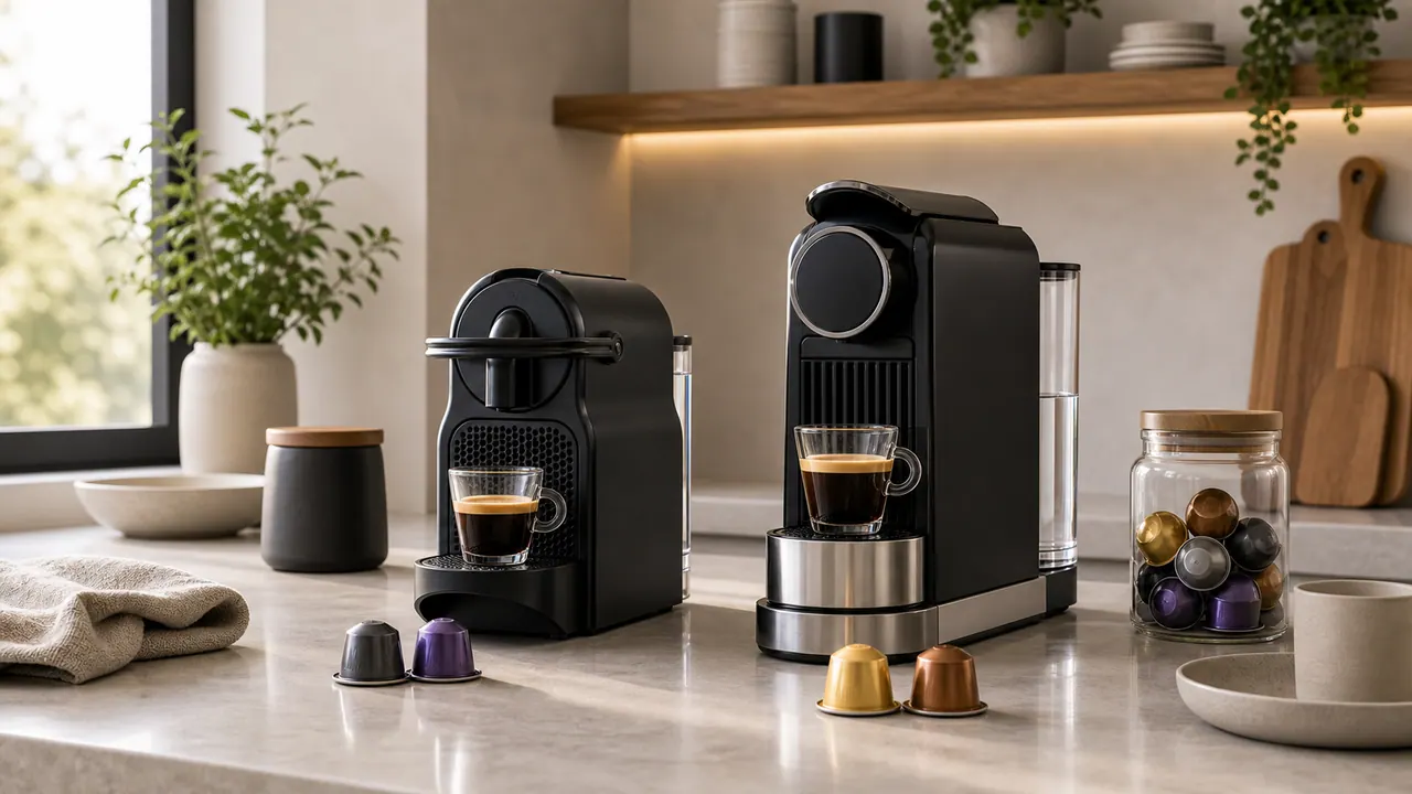 Why You Might Want Two Nespresso Machines at Home image-generated editorial coffee scene.
