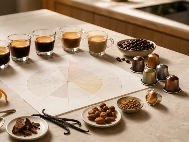 The 2026 Nespresso Capsule Flavor Map: Find Your Best Taste Profile image-generated editorial coffee scene.