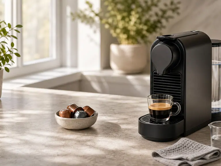 How to Descale Your Nespresso Machine: Step-by-Step Guide image-generated editorial coffee scene.