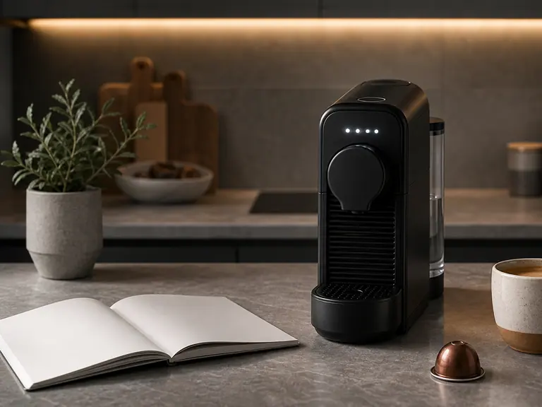 Troubleshooting Nespresso Machine Lights Blinking Explained image-generated editorial coffee scene.