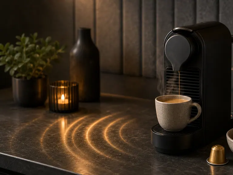 Noisy Nespresso Machine? What Sounds Are Normal and What to Check image-generated editorial coffee scene.