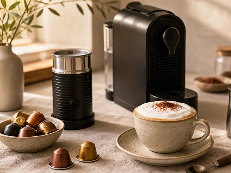 Homemade Cappuccino with Nespresso: Thick Milk Foam Guide image-generated editorial coffee scene.