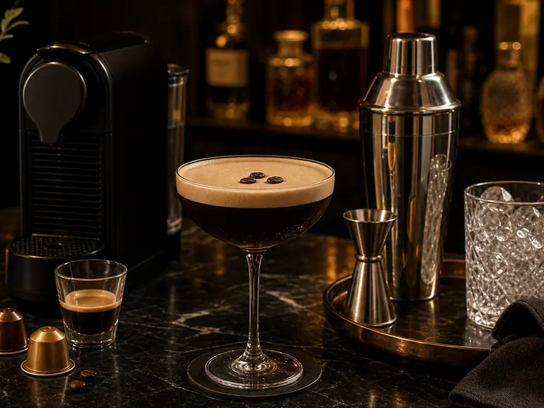 Nespresso Espresso Martini Recipe for Parties image-generated editorial coffee scene.