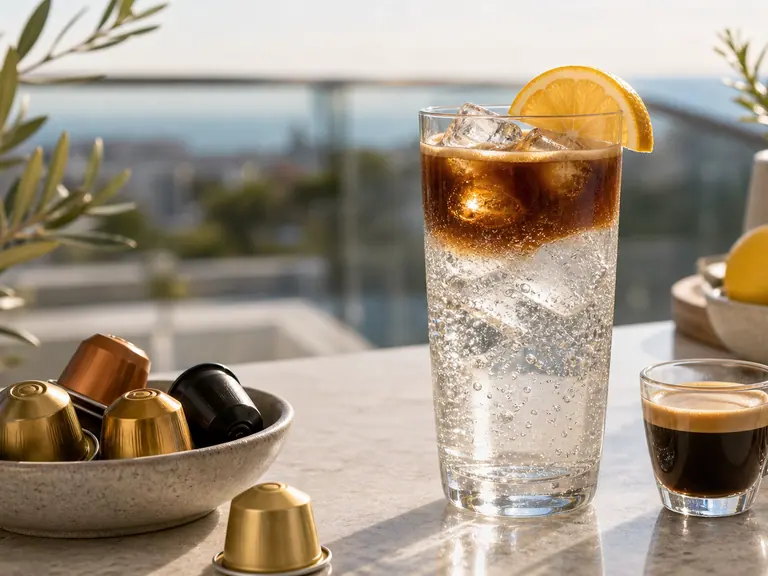 Nespresso Tonic Recipes: Refreshing Espresso Tonic at Home image-generated editorial coffee scene.