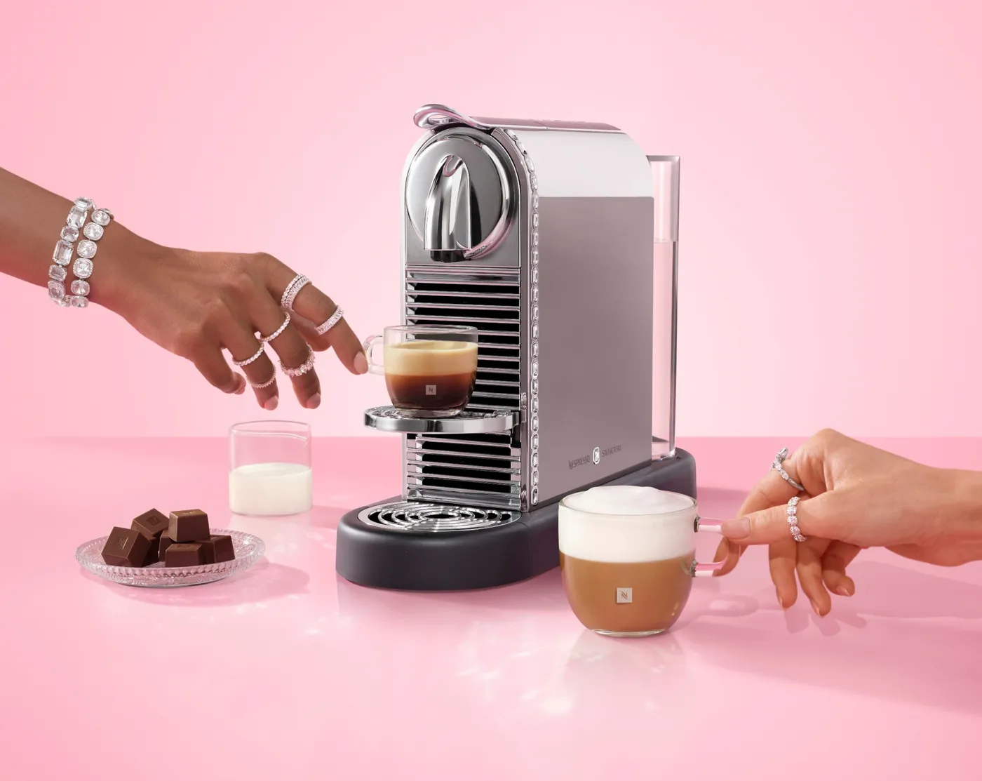 Nespresso CitiZ Platinum x Swarovski machine in the 2026 festive campaign